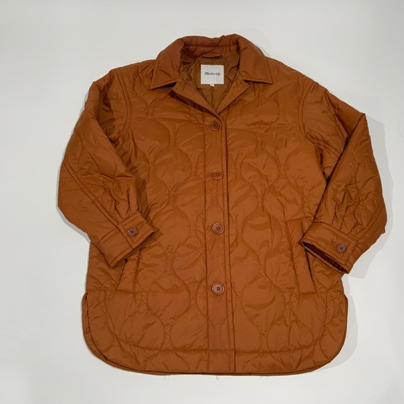Madewell Quilted Jacket in Rust Brown XS - Picture 2 of 9